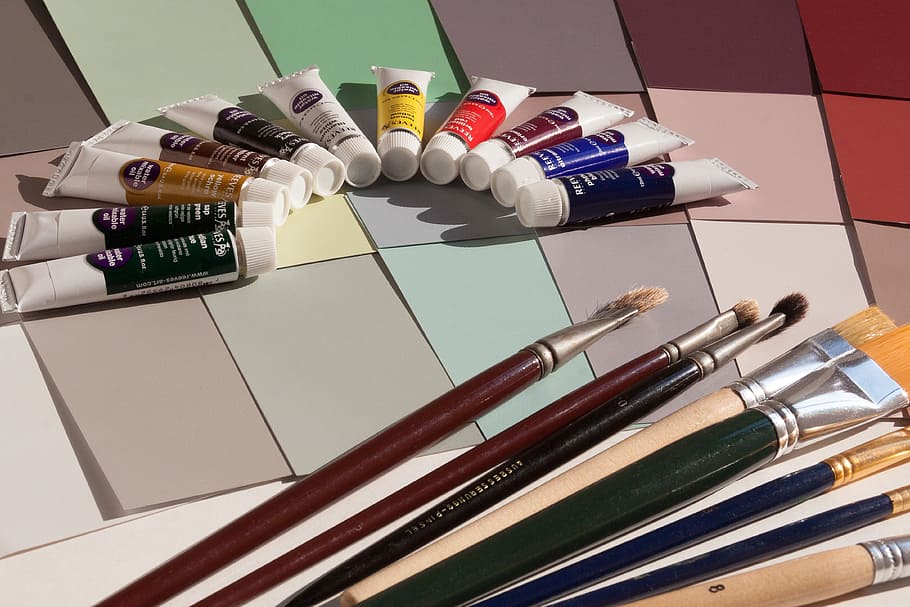 assorted paint brushes, Color, Patterns, Brush, Design, color patterns, wall gestalter, trend colors, decision, interior designer