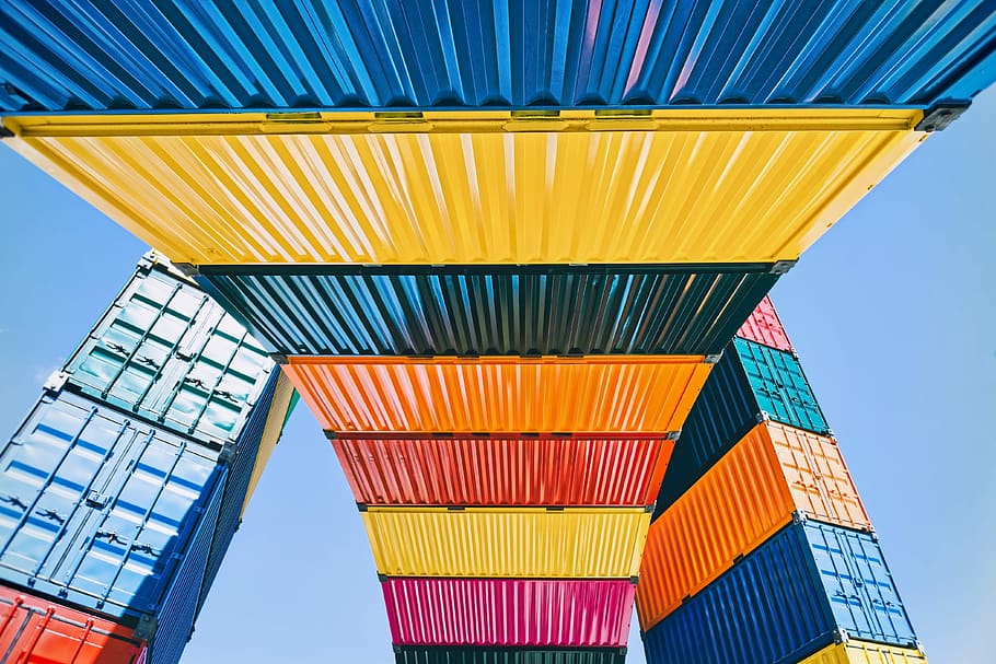 cargo container lot, freight container, colourful, cargo, transport, color, art, industry, colorful, transportation