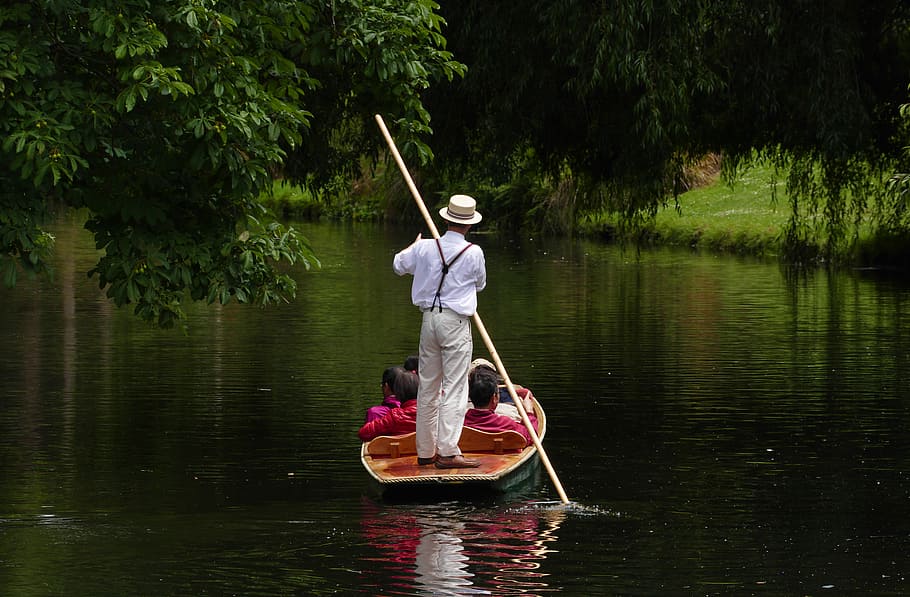 Jolly, boating, weather, person, dress, shirt, riding, canoe, boat, water