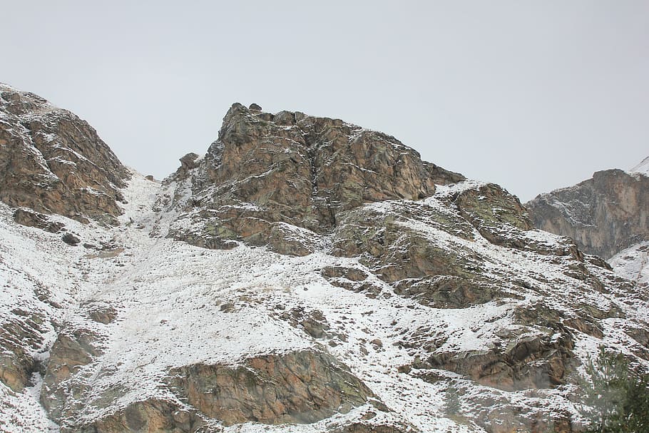 elbrus, caucasus, russia, snow, mountain, rocks, rock, rock - object, beauty in nature, solid