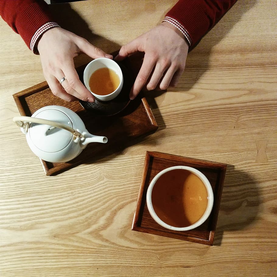 tea date, tea, date, drink, drinking, top view, wood, cup, coffee - Drink, people