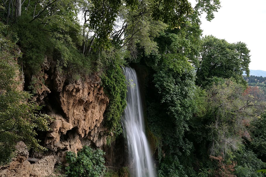 waterfall, nature, landscape, beautiful, edessa, greece, tree, plant, water, beauty in nature