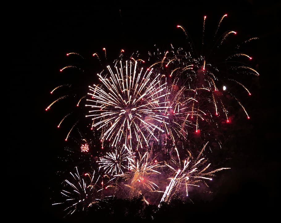 Fireworks, Celebration, Canada Day, holiday, happy, festival, festive, explosion, night, sky