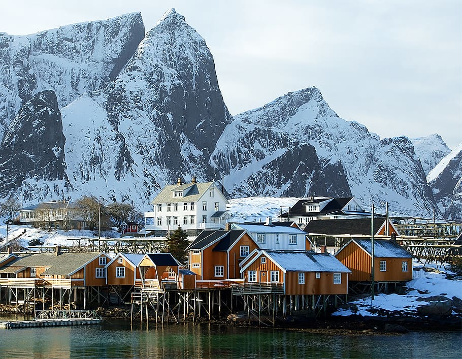 water, travel, fjord, outdoors, tourism, lofoten, norway, nature, mountain, scenery