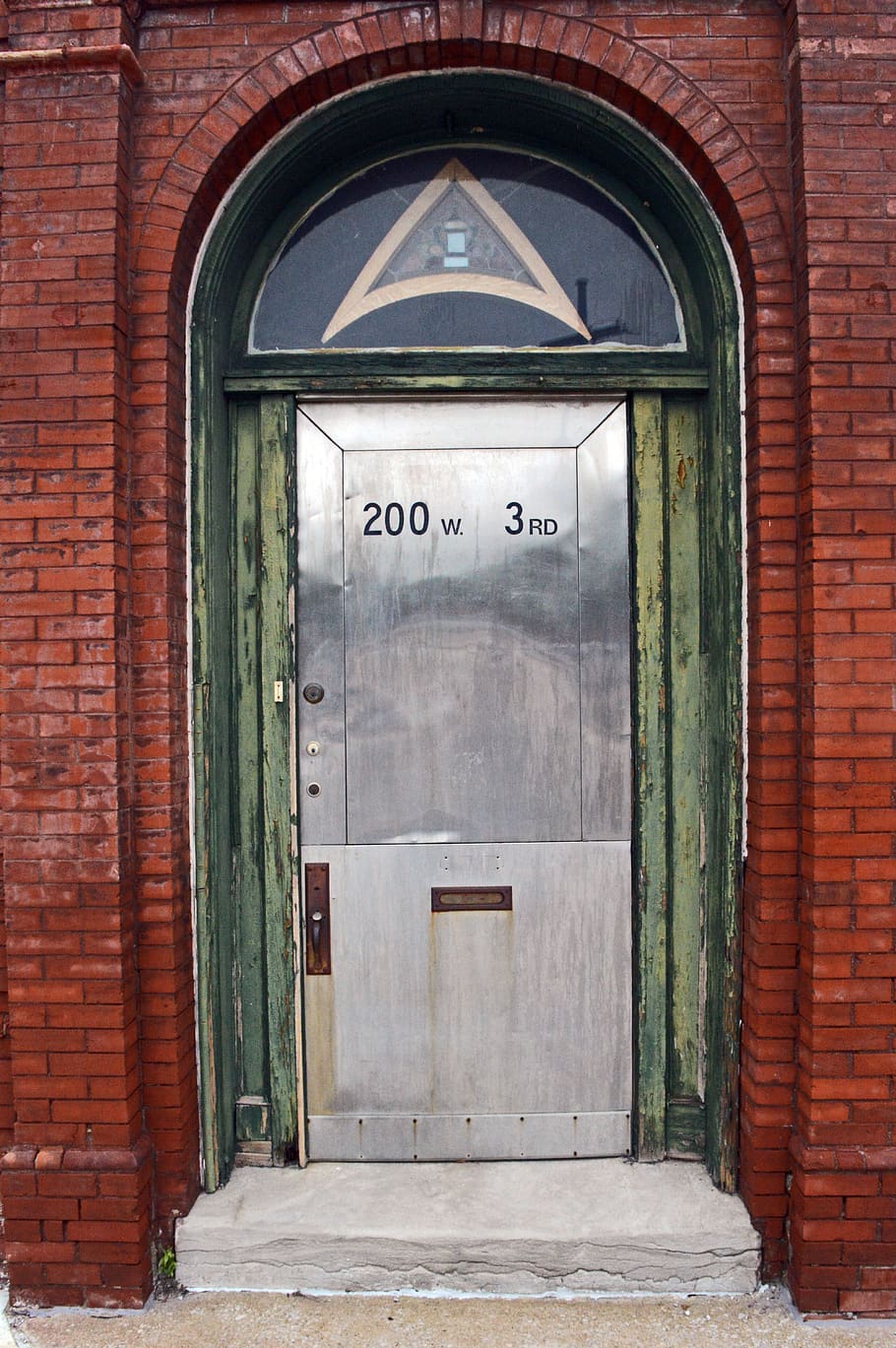 door, historic door, antique door, vintage door, architecture, kansas city river market, steel door, brick, brick and steel, mystery door