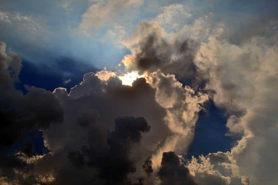 sun, covered, clouds, sky, light, cloudy, miracle, dramatic, beauty, beautiful