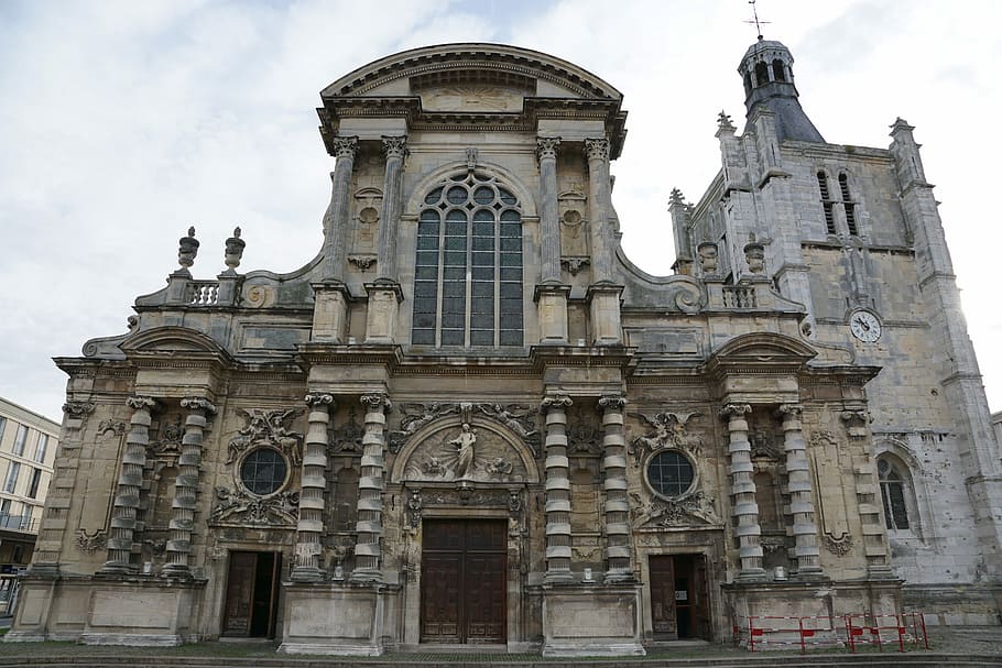 Church, Catholic, France, Le Havre, religion, architecture, building exterior, built structure, sky, history