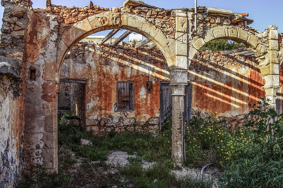 gray, brown, ruins, ruin, old house, destroyed, damaged, architecture, traditional, decay