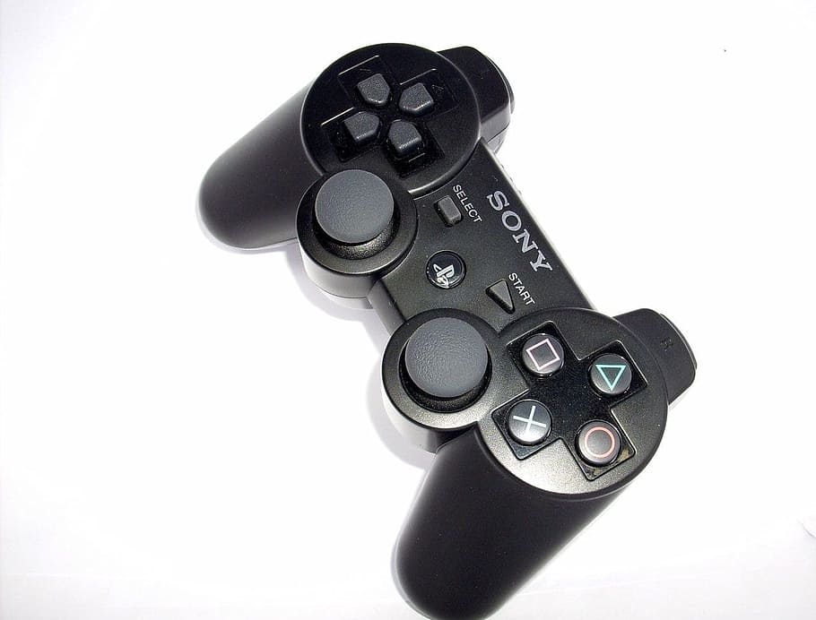 black, sony dualshock, wireless, controller, Joystick, Game, Computer, Gaming, computer, gaming, play