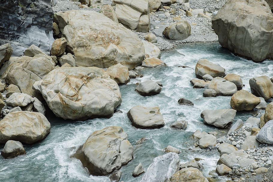 taiwan, taroko, waterpolo, rock, solid, rock - object, water, nature, day, river