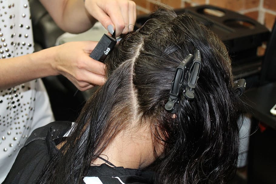 corte de pelo, peluquería, pinzas para el cabello, peluquero, cabello humano, peinado, cabello, adulto, mano humana, cuidado del cabello