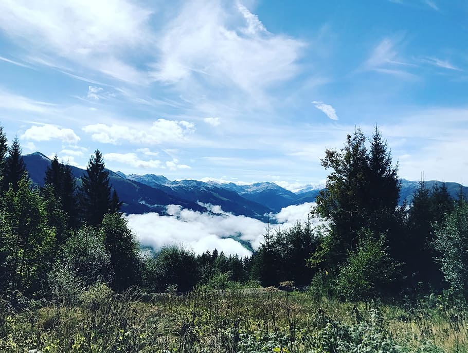 tyrol, fog, austria, mountains, alpine, sky, landscape, nature, clouds, summer