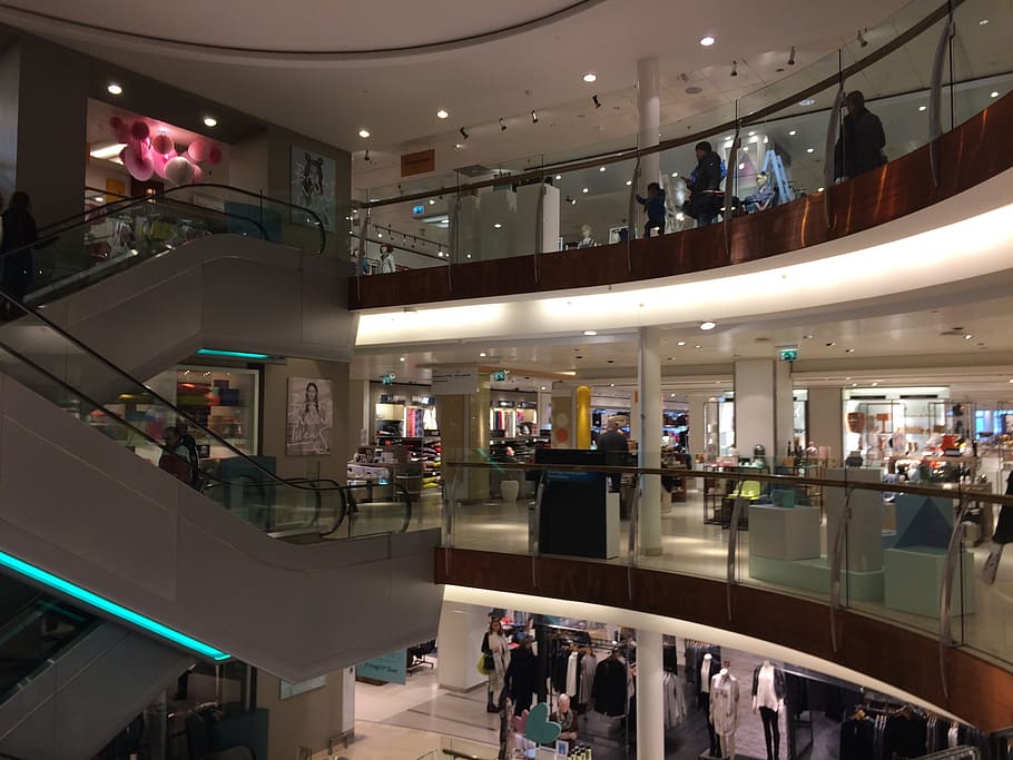 beehive, department store, shopping, shop, chic, luxury, illuminated, group of people, shopping mall, indoors
