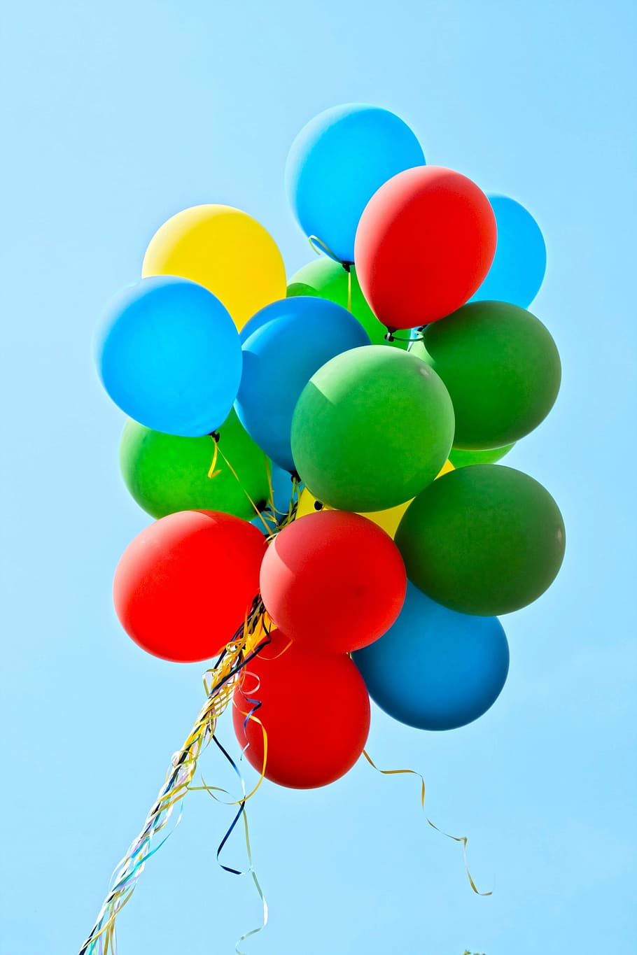 hijau, biru, merah, kuning, balon, pesta, warna-warni, dekorasi, ulang tahun anak-anak, kesenangan