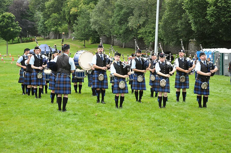 piper ribbon, music, united kingdom, scotland, highlands and islands, highlands, bag pipes, bagpipes, kilt, scots