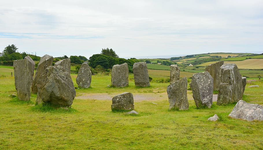 stonehenge, day time, stone circle, drumbeg, prehistoric, archaeology, ireland, county cork, place of worship, stones