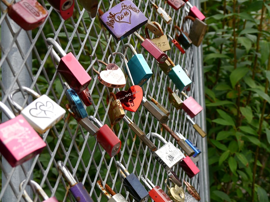 locks, promises, love, symbol, romantic, contract, liebesbeweis, throw the keys, lock, padlock