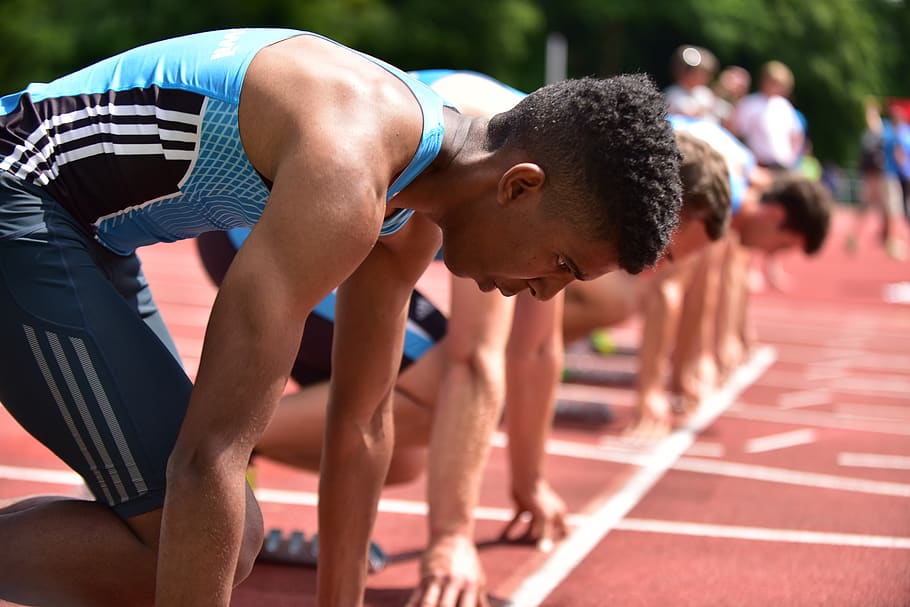 sport, competition, sprint, runners, racecourse, track and field, athlete, running track, track and field athlete, starting line
