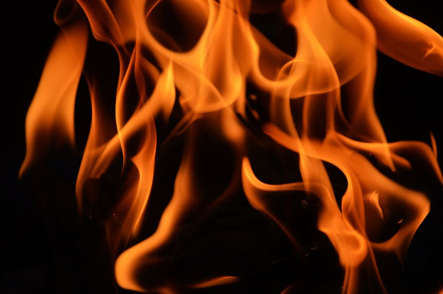 api, panas, bakar, api kayu, tekstur, latar belakang, pembakaran, api - fenomena alam, panas - suhu, latar belakang hitam