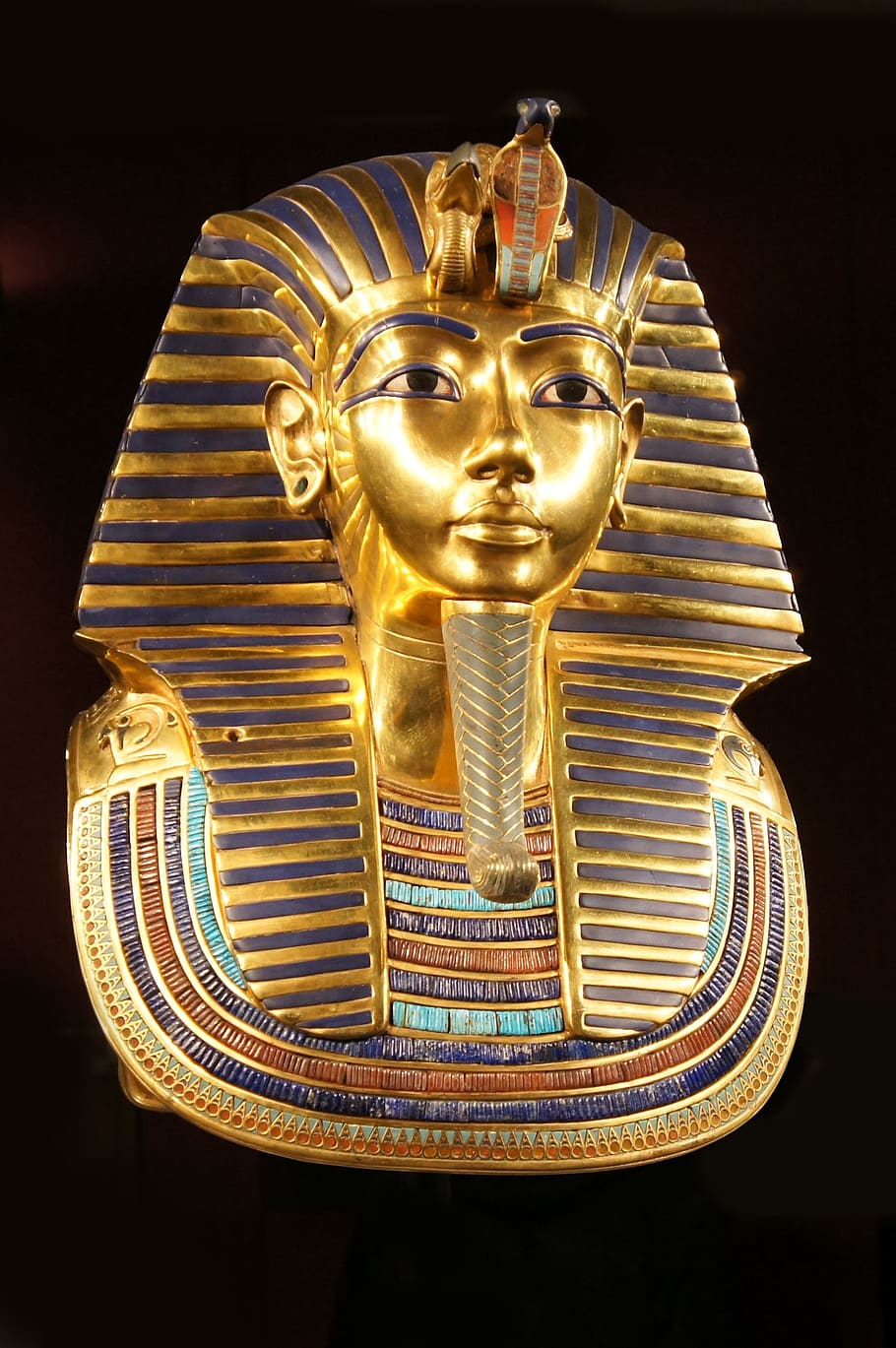 Tutankhamun, bratislava exhibition tutankhamun, mask, the golden mask, replica, gold colored, gold, statue, sculpture, mythology