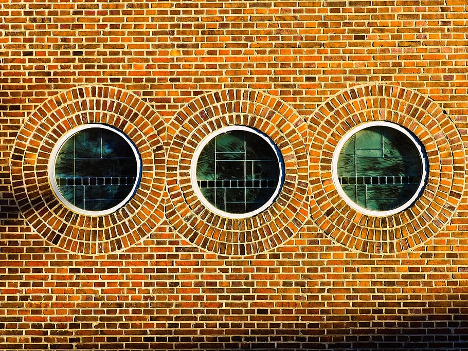 brown, concrete, wall, holes, facade, window, building, architecture, hauswand, bricks