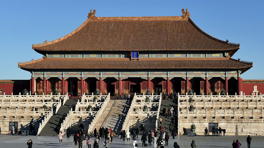 china, beijing, tiananmen, the peace of heaven, the emperor, forbidden city, architecture, building exterior, built structure, crowd