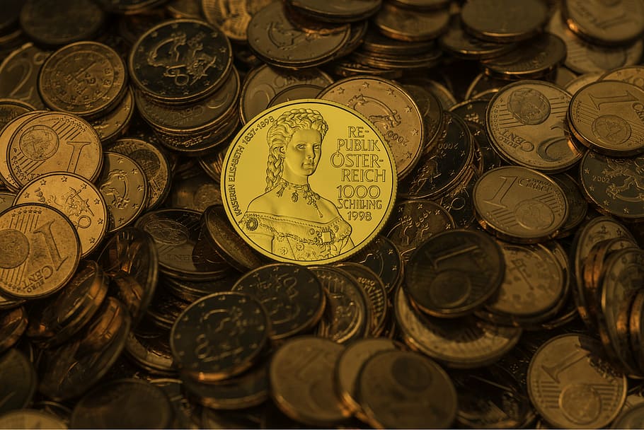 emas, uang, koin, uang tunai dan setara kas, koin emas, sissi, permaisuri, euro, keuangan, kekayaan