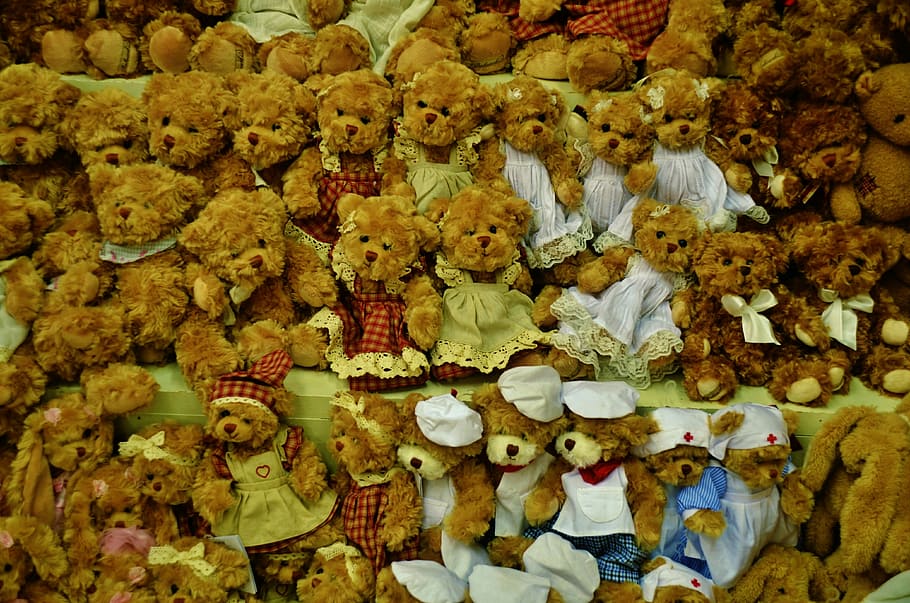 Teddy, Bear, Toy, Cute, Brown, Animal, fluffy, child, baby, soft