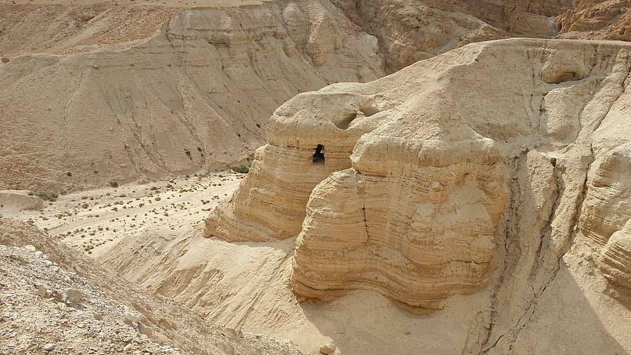 Qumran, Israel, Desert, nature, rock - Object, landscape, sand, scenics, outdoors, geology