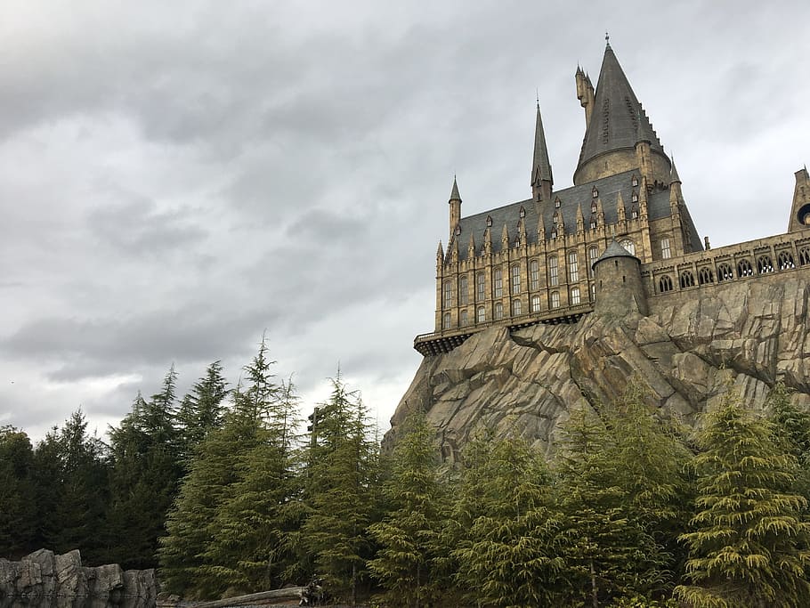 hogwarts castle, scotland, Universal Studios, Castle, hogwart, harry potter, hogwarts, osaka, play garden, japan, building
