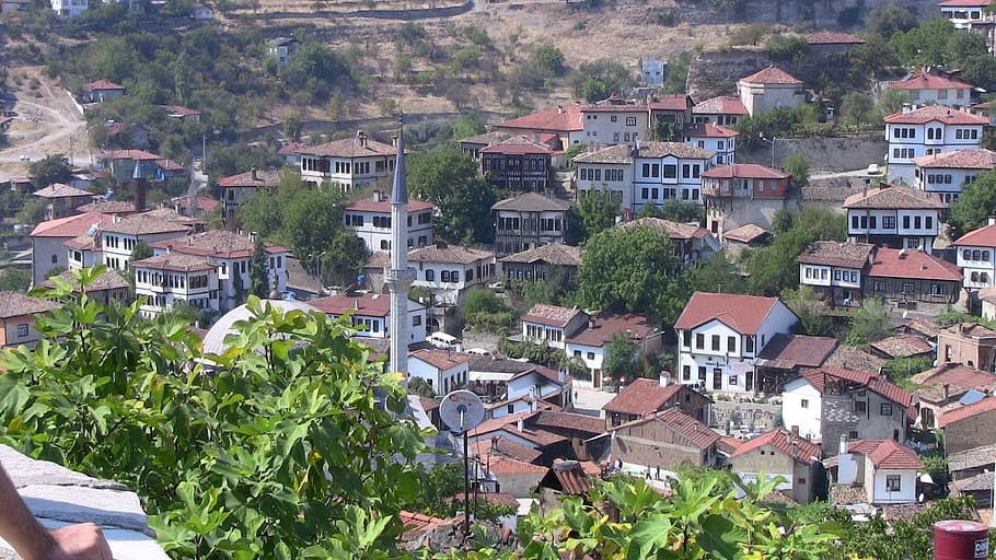 safranbolu city, houses, cityscape, building exterior, architecture, built structure, building, residential district, city, high angle view
