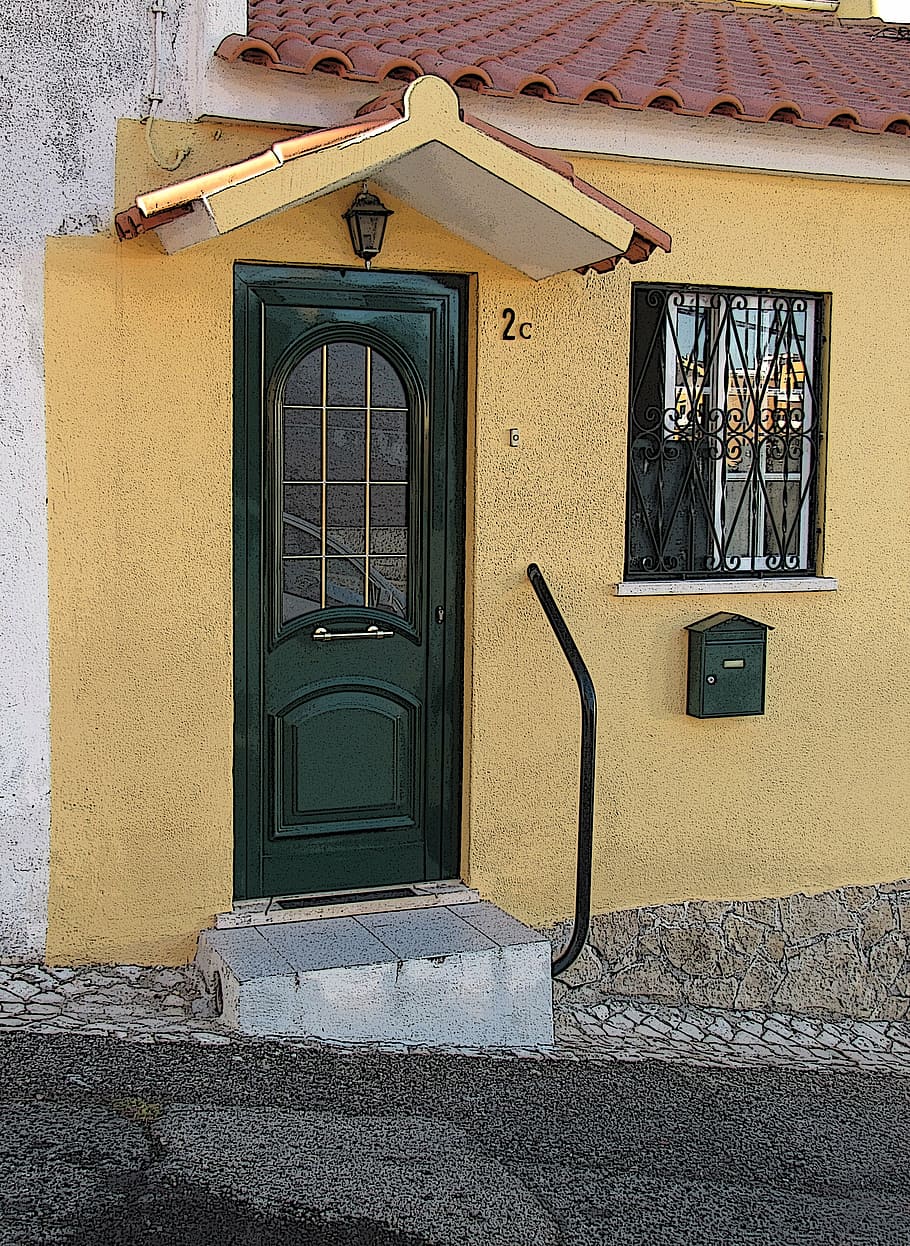 door, house, the façade of the, city, style, street, wall house, portugal, architecture, wall