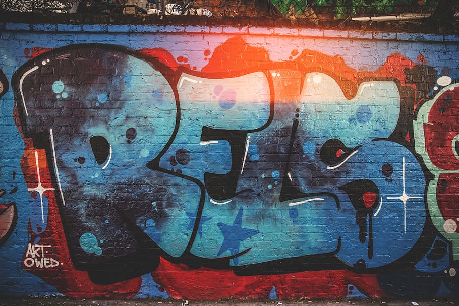 кирпичная стена, покрытый, граффити, городской, уличное искусство, иллюстрация, вандализм, грязный, нет людей, крупным планом