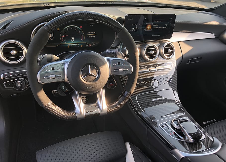 cockpit, mercedes, dashboard, interior, steering wheel, mode of transportation, transportation, vehicle interior, car, car interior