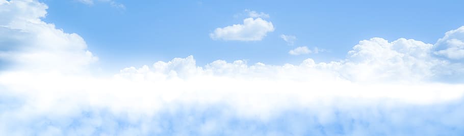 bed of clouds, blue, sky, merge, clouds, fluffy, white, soft, environment, wind