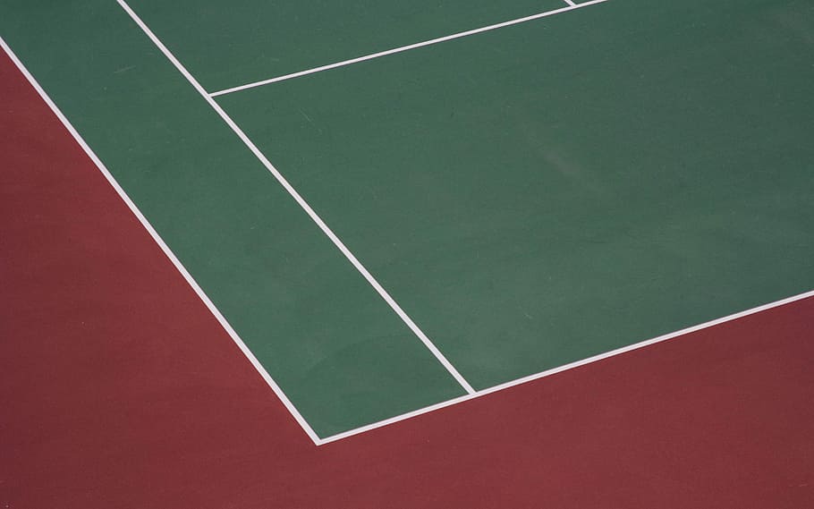 red, green, tennis court, tennis, sport, court, competition, outdoors, competitive Sport, racket