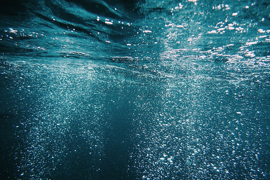 underwater, sun glare, sun, glare, sea, blue, water, nature, backgrounds, wave