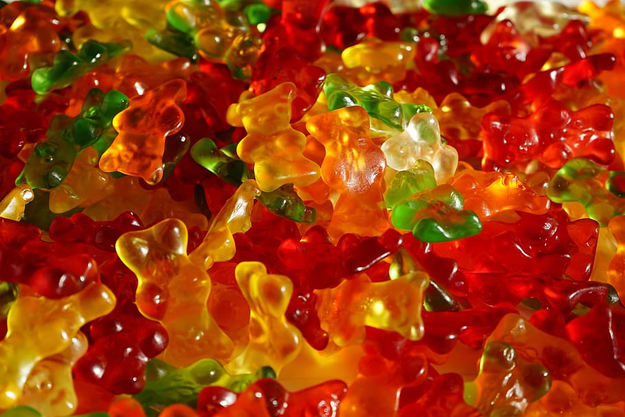 gummi bears, fruit gums, bear, sweetness, colorful, color, gelatin, food, nibble, gummibärchen