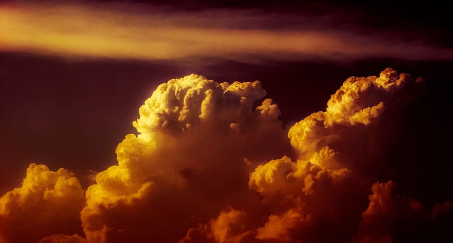 nimbus clouds, golden, hour, nimbus, clouds, golden hour, black sky, fire, revelation, cloud - sky