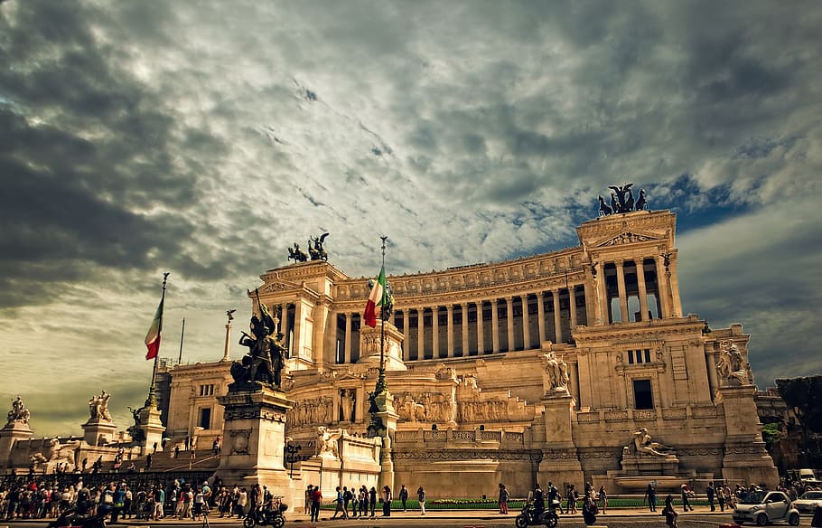 사진, 갈색, 석조 박물관, 비토리오 에마누엘레 기념물, 로마, 로마 궁전, 알타 레 델라 패트리 아, 역사, 유럽, 이탈리아