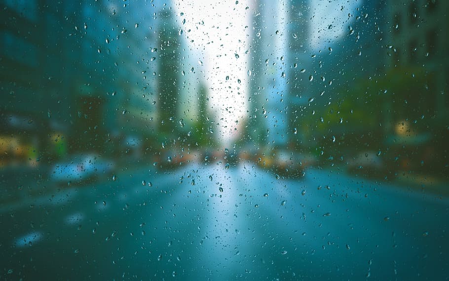 water droplets, screen, rain, street, city, background, window, glass - material, wet, water