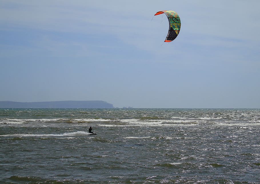 kite, surf, sea, surfer, surfing, water, summer, boarding, beach, active