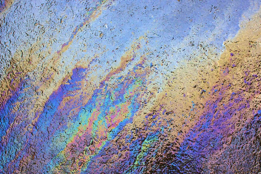 Texture, Oil, Water, Water, Blue, Colorful, oil, water, blue, backgrounds, multi colored, full frame