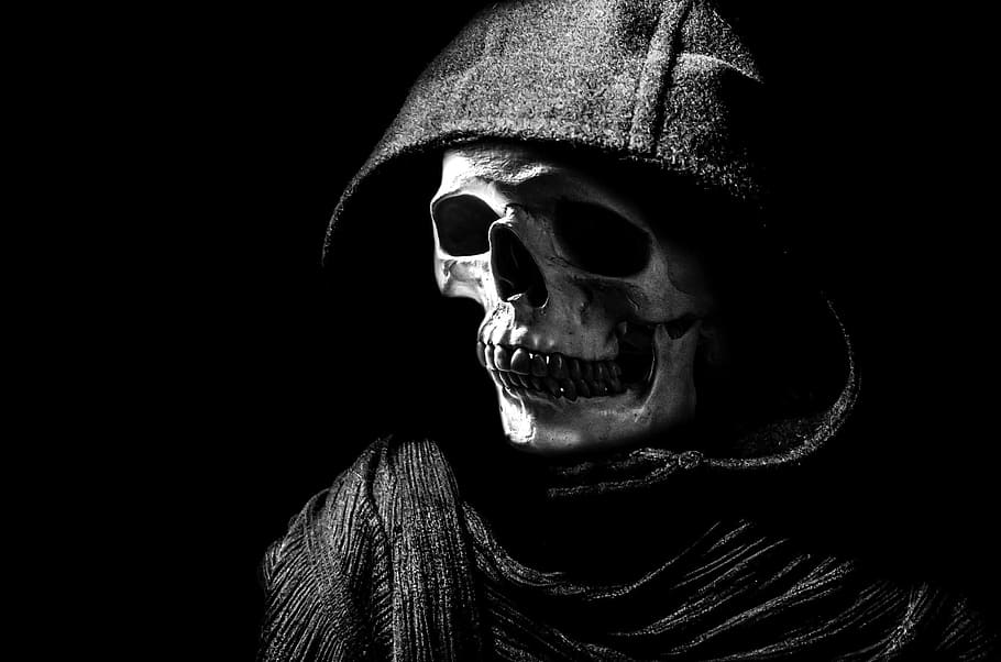 grim reaper illustration, grim reaper, illustration, skull, halloween, people, mask, dummy, hood, scary
