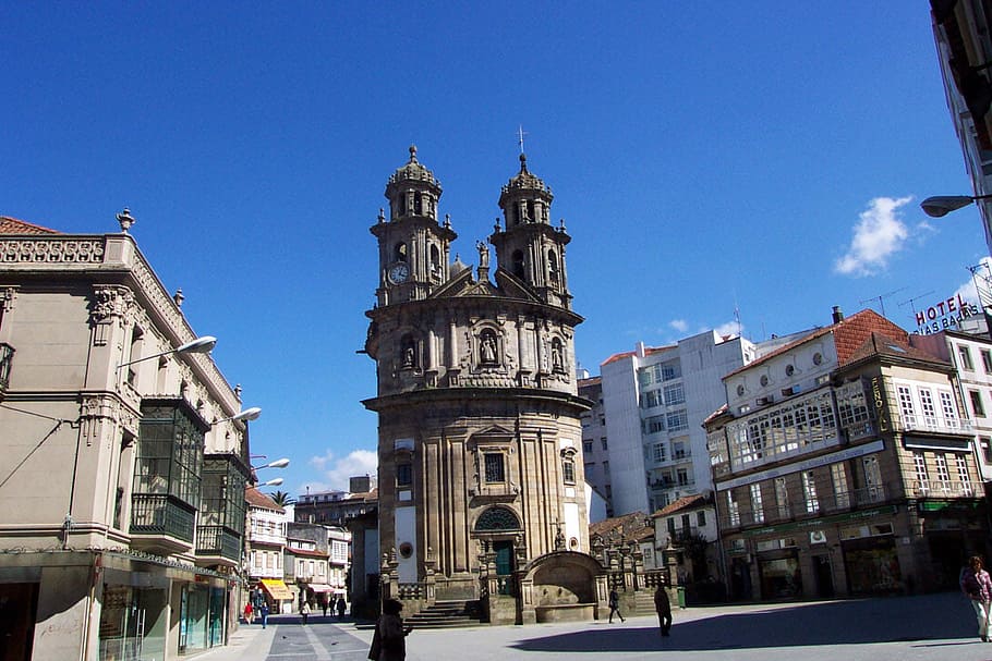peregrina chapel, Peregrina, Chapel, Pontevedra, Spanyol, bangunan, katedral, foto, domain publik, arsitektur