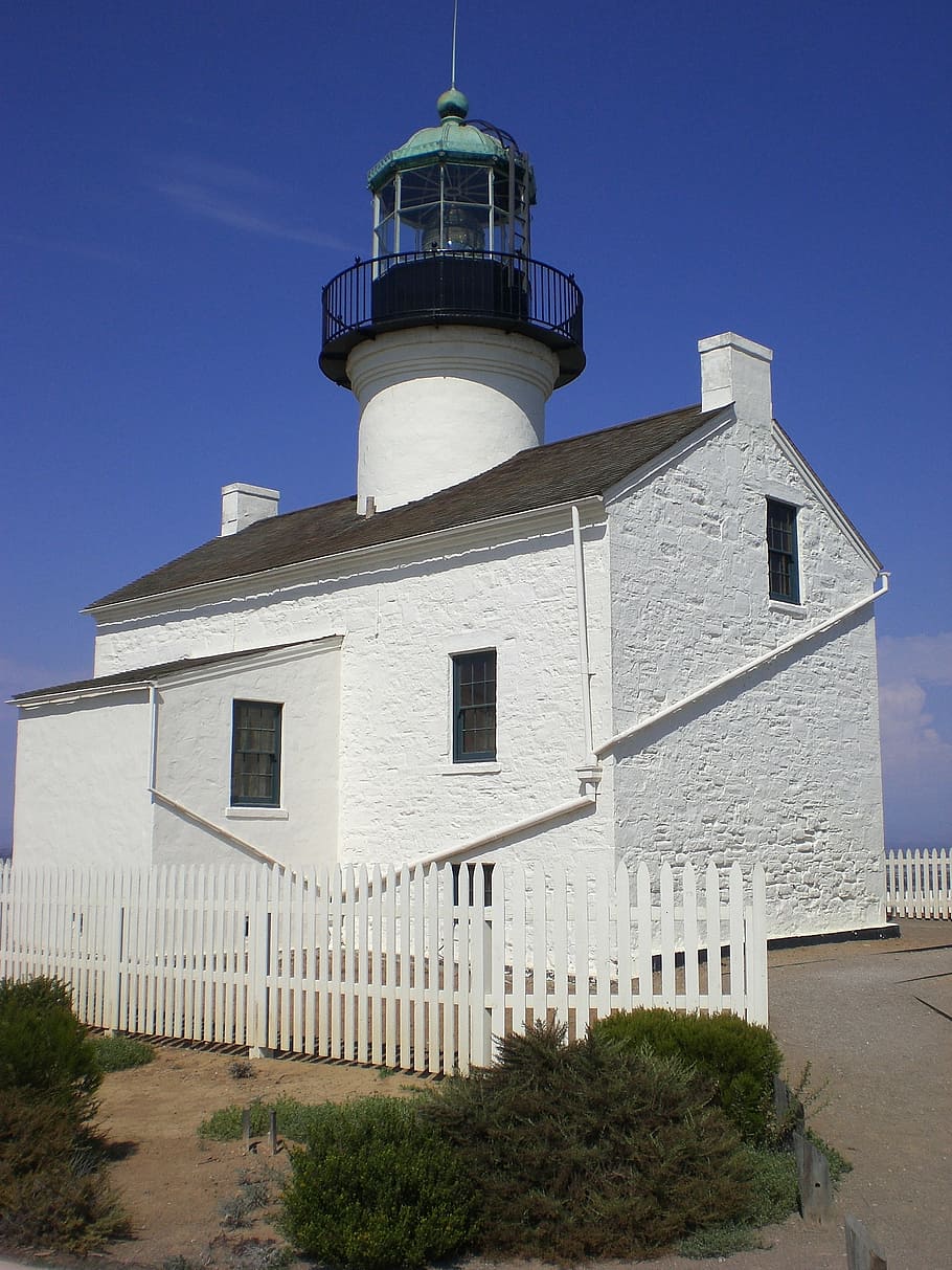 point loma, light house, nautical, architecture, building exterior, built structure, building, sky, tower, lighthouse