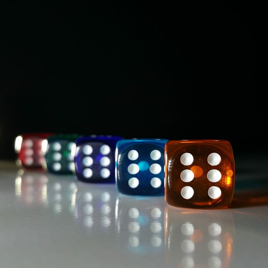 Cube, Luck, Colorful, Play, lucky dice, craps, reflection, arts culture and entertainment, illuminated, technology