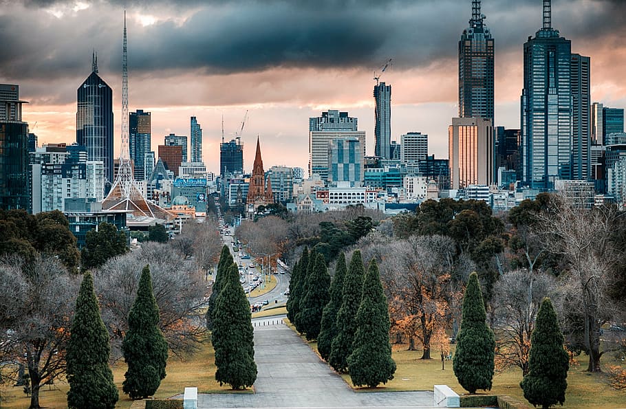 Foto de escala de la ciudad, Melbourne, rascacielos, arquitectura, Australia, ciudad, horizonte, victoria, urbano, paisaje urbano