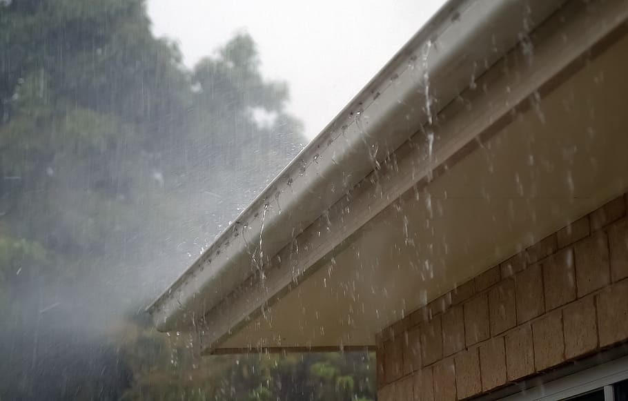 rainwater, dripping, house roofs, rain, water, roof, gutter, storm, wet, weather