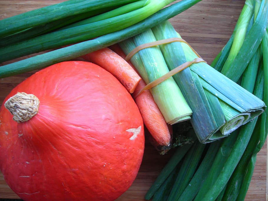 calabazas, rojo, hokkaido, sopa de calabaza, ingredientes, otoño, naranja, cosecha, halloween, Vegetales